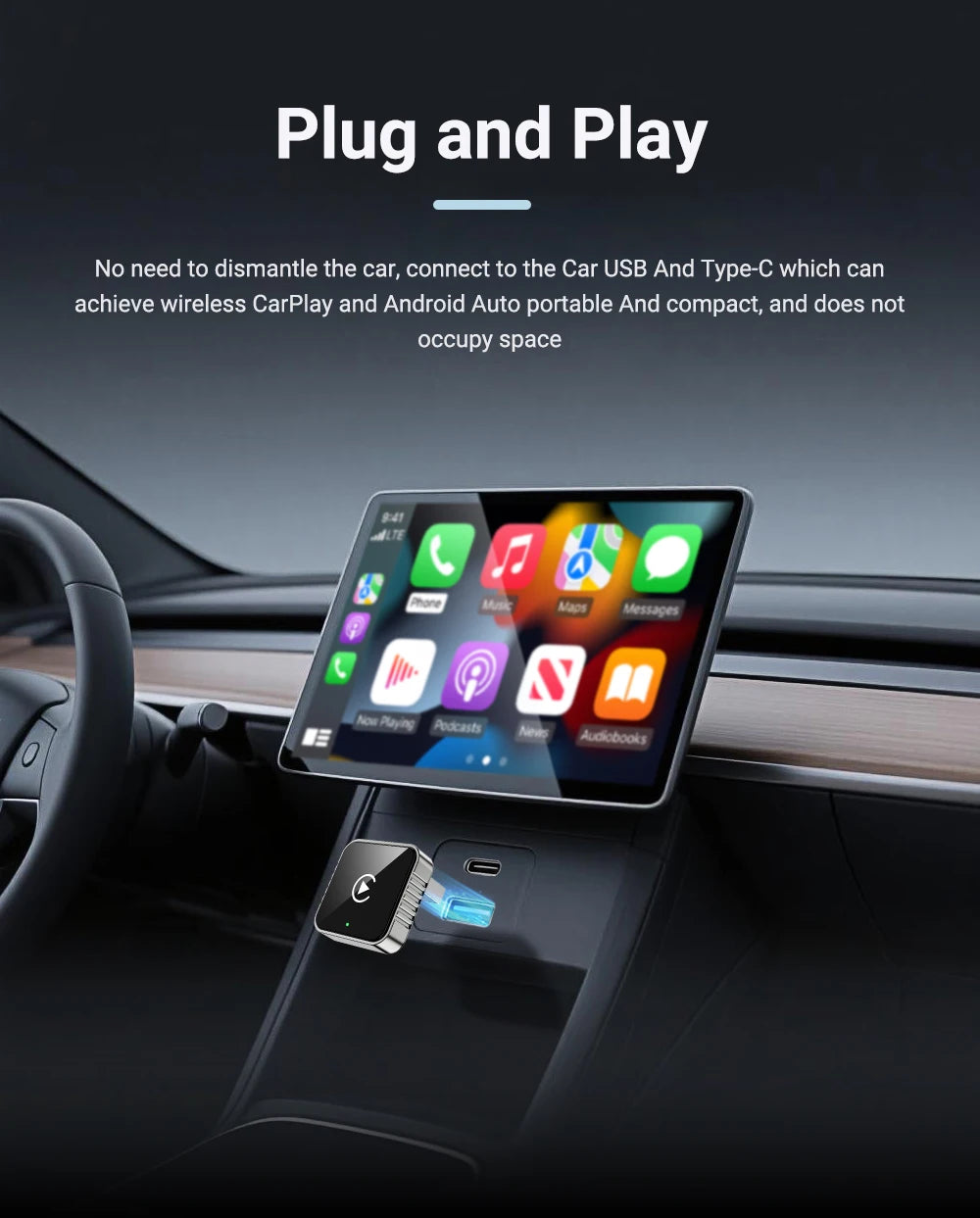 Adattatore Wireless CarPlay e Android Auto – Plug & Play XUDA