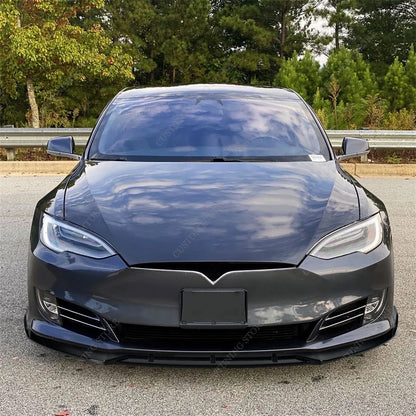 Lip Spoiler Anteriore Nero Lucido per Tesla Model S 2012-2020