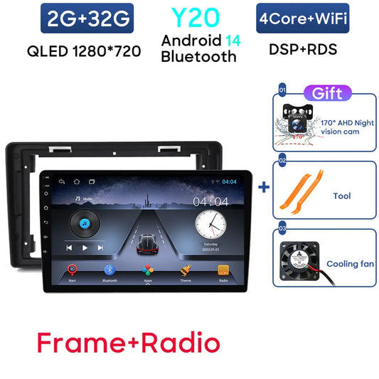 Car Radio For FIAT PANDA 2003 2004 2005 2006-2012 Navigation GPS Android Auto Stereo Multimedia Player Carplay Autoradio No 2din